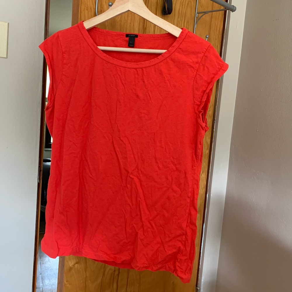 J Crew L cap sleeve top